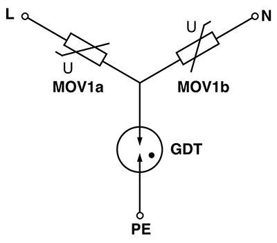 三端子保护电路的示例